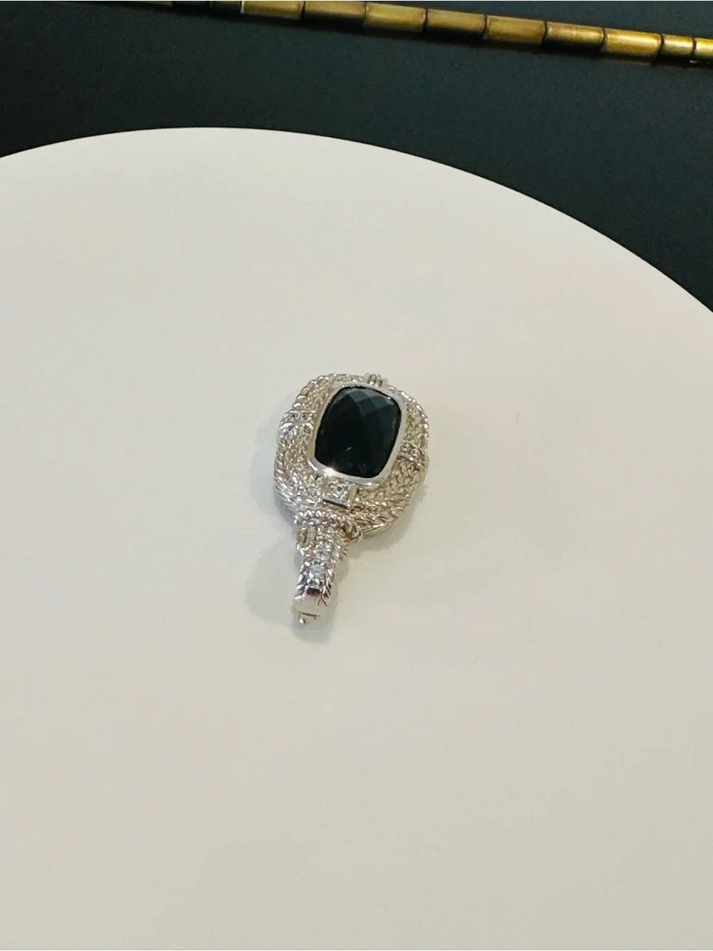 Judith Ripka Luxury Vintage Designer Couture Authentic Formal Onyx Enhancer